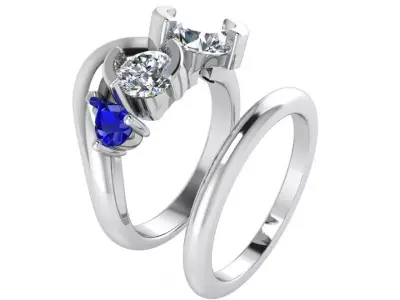 Half Bezel Ring With Band 2560 3D print model