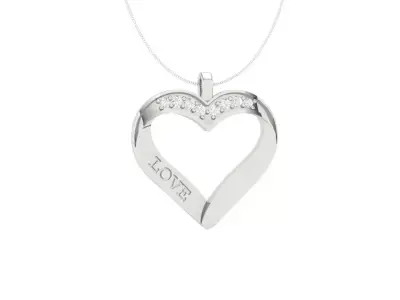 3Dm Stl Digital Heart Shape Pendant Jewelry 3D print model 3D print model