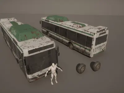 City Bus Low-poly 3D model