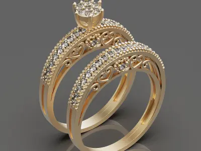 Lux ring silver gold sterling printable jewelry 3D model 3D print model order