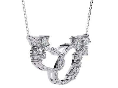 Diamond Necklace 360 animation renders 3dm stl details 3D print model