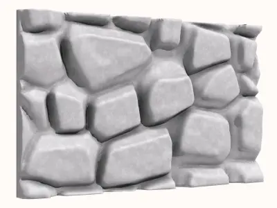 Jagged Aged Limestone Panel 3D model