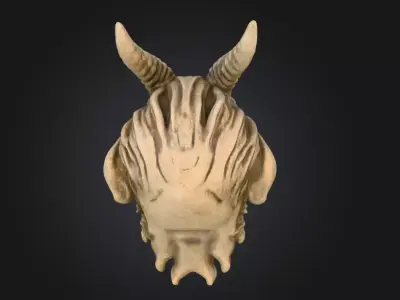 Horned Stone Sentinel Bust Low-poly 3D model
