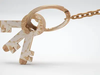Keychain with Rusty Keys 3D model