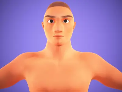 Cartoon Man Rigged Low-poly 3D model