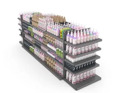 cosmetic product market stand 10 Low-poly 3D model