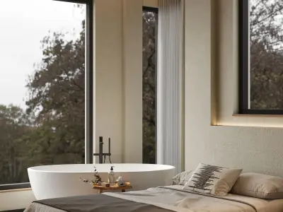  hotel bedroom interior 04 3D model