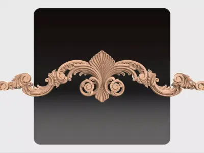 Carved decor ornament for cnc 32 3D model