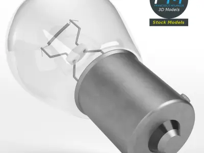 12V incandescent car light 3D model