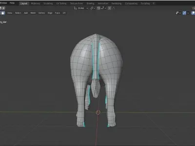 Cow base mesh Low-poly 3D model purchase
