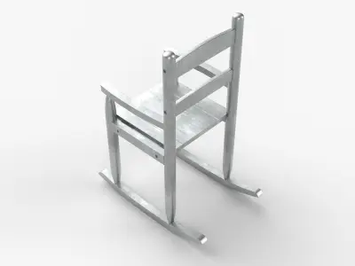 Chair No 9 Rocking Chair Cane Rocker Aluminum Version 3D model