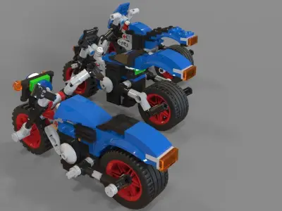Lego Motorcycles pack 3D model