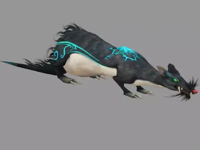 Cartoon Mouse Monster Low-poly 3D model