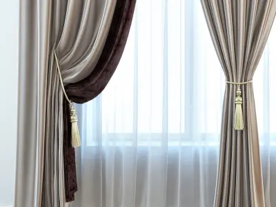 Set 02 Classic curtain 3D model