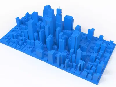 City Buildings and Blocks 3D model