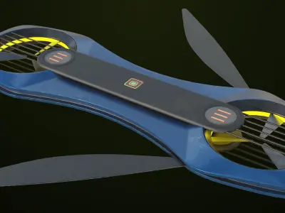 5 Sci Fi Hoverboards All PBR Unity UE Textures Included 3D Model Pack