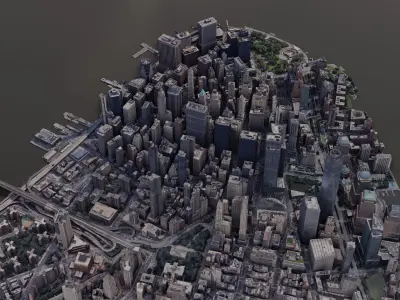 NewYork City Manhattan Free low-poly 3D model
