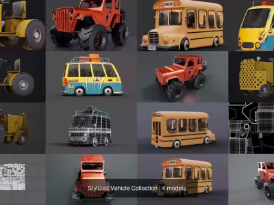 Stylized Vehicle Collection 3D Model Pack by amiraskari748