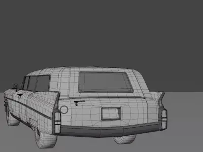 1963 Cadillac Hearse  Classic Vintage Car 3D Model Low-poly 3D model