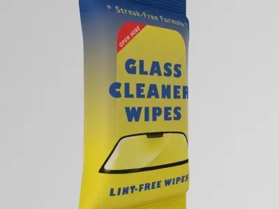 Glass Cleaner Wipes Low-poly 3D model