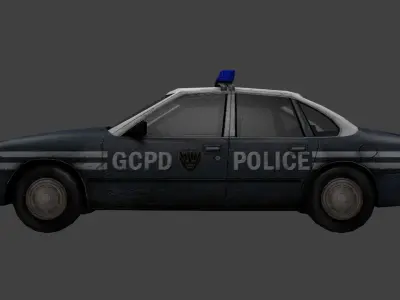 rusty police car  Free low-poly 3D model