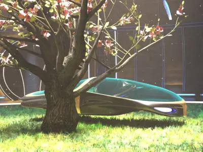 CyberCar Low-poly 3D model