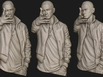 EMINEM Bas-Relief 3D Model - For Printing 3D print model 3D print model