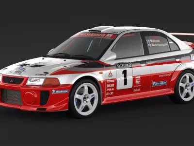 Mitsubishi Lancer Evolution 5 Rally Car 3D model