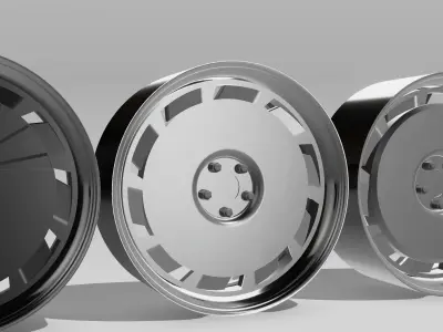 Billet C4 Corvette Wheels Set x5 Centers x2 widths 3D print model
