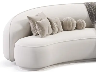Modern Leather Upholstered Sofa 3D model
