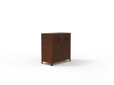 METAL CABINET - DOUBLE SHORT-RUSTY Low-poly 3D model