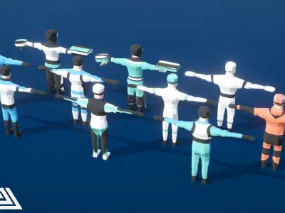 LOWPOLY - Winter Sports Low-poly 3D model