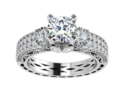 Peg Setting Diamond Ring 4165 3D print model