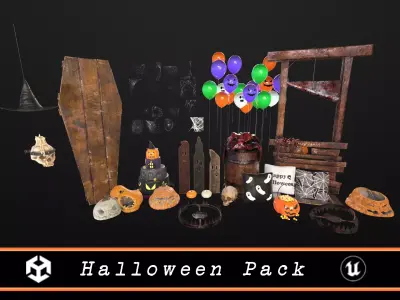 Halloween Decoration Pack 3D Model Collection