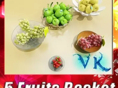 Fruit in Bowls Collection 3D model