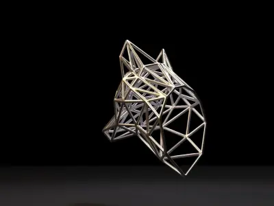 Wolf on the wall 3D print model