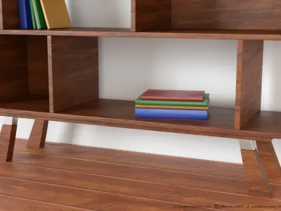 Bookshelf - 2k Textures 3D model