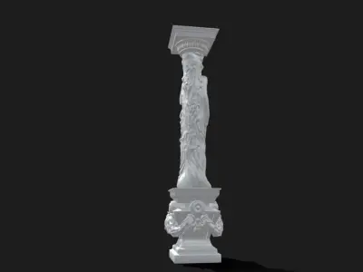 woman girl column 3D model
