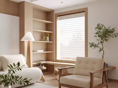 Modern living room dining room interior scenes 123 3D model