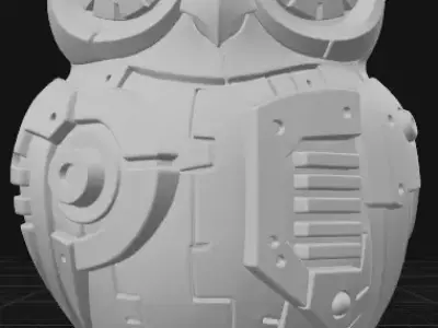 Industrial Owl Sculpture 3D print model