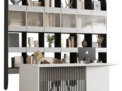 Workplace - Home offfice set - office furniture 23 Low-poly 3D model