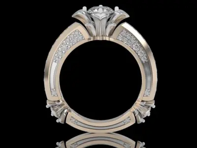 ring with stones 3D print model