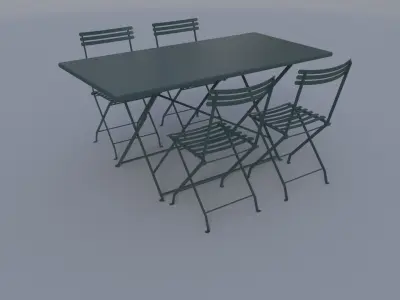 Outdoortablemetallicset 3D model