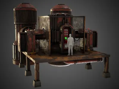 Sci-fi refueling station 3D model