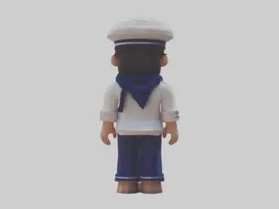 Voxel Sailor 1 Low-poly 3D model