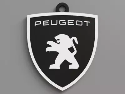 Peugeot logo key ring 02 3D print model