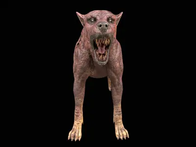 Zombie Dog PBR Low-poly 3D model