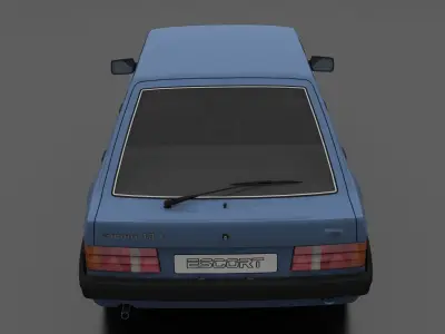 Escort mk3 1981 5-door Liftback Low-poly 3D model