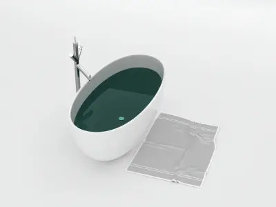 Modern Bathtub Setup 3D model