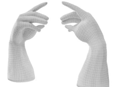 Metal patch hand sculpture Low-poly 3D model